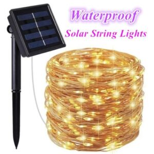 33ft Outdoor Waterproof Solar Powered Copper Wire String Lights