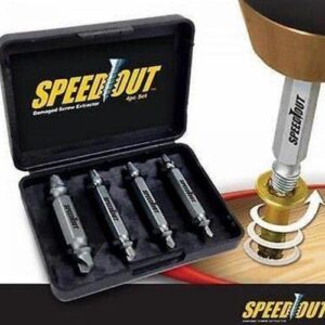 4 Pcs Broken Bolt and Damaged Screw Extractor with Case Remove All Kinds of Screws and Bolts