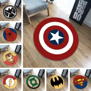 60cm round mat American Captain Superman Batman SHIELD Spiderman Iron Man Mat